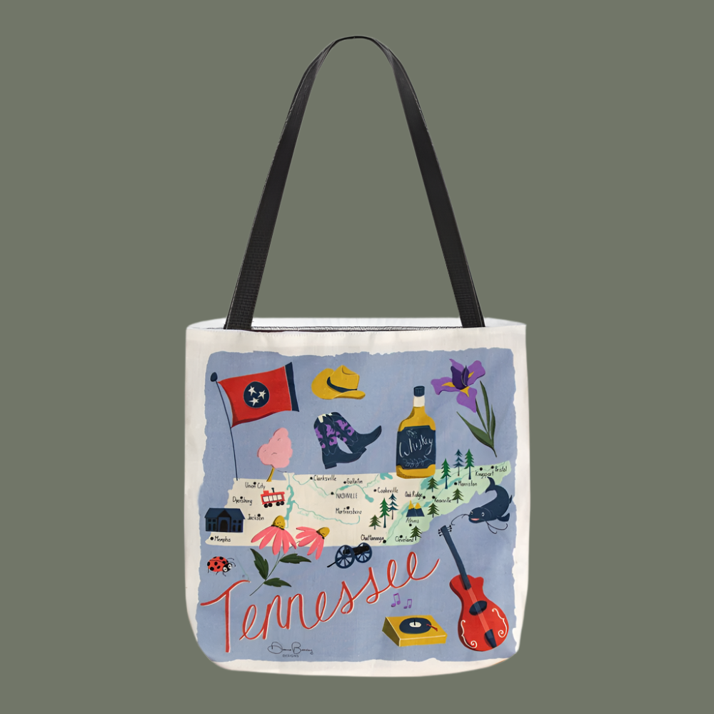 Tennessee Map 18" Tote Bag
