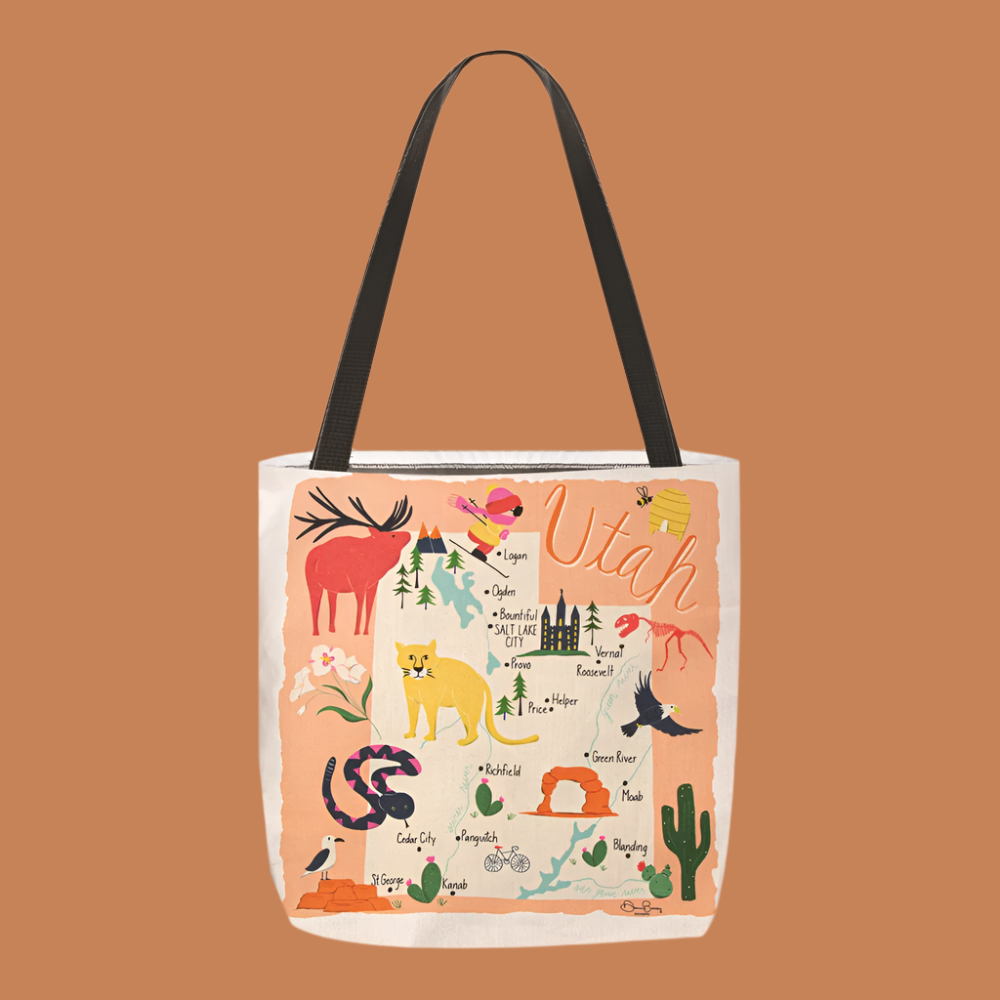 Utah Map 18" Tote Bag