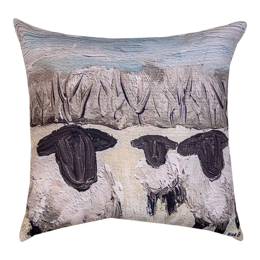 Paint Splotch Sheep Climaweave Pillow 18 inch Indoor/Outdoor