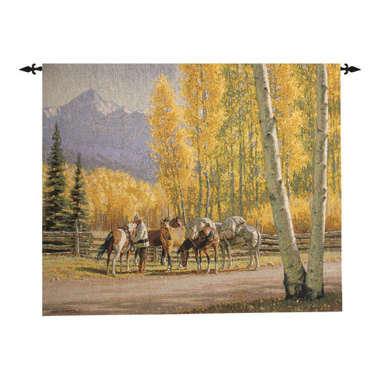 Along The Autumn Trail Grande Wall Hanging 42x35 inch Tapestry with hanger