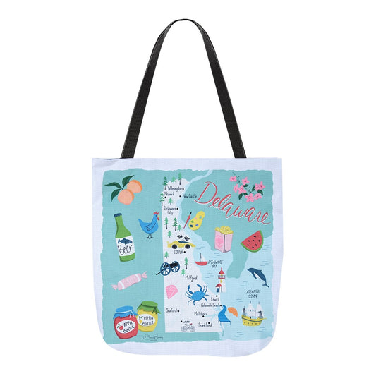 Delaware Map 18" Tote Bag