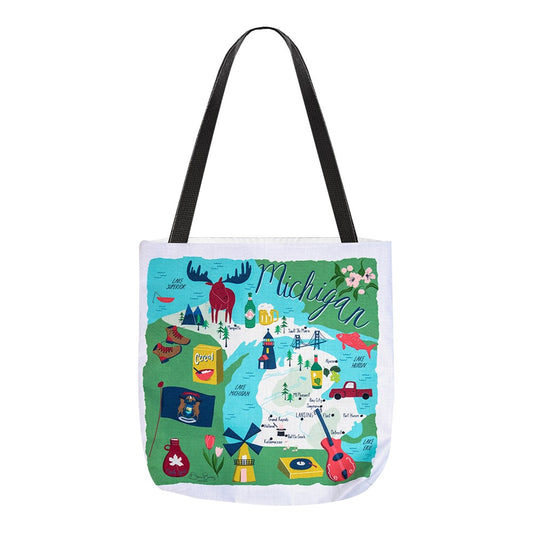 Michigan Map 18" Tote Bag