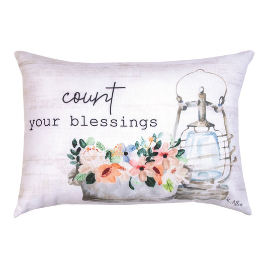 Count Your Blessings Climaweave Pillow 18x13" Indoor/Outdoor