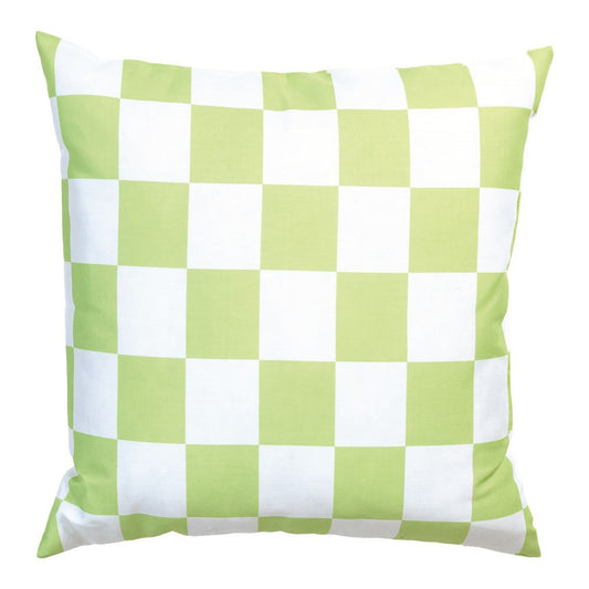 Checkerboard Green Climaweave Pillow 18" Indoor/Outdoor