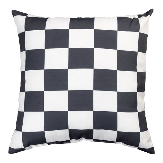 Checkerboard Black Climaweave Pillow 18" Indoor/Outdoor