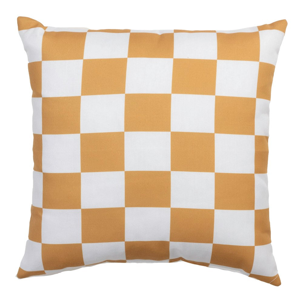 Checkerboard Brown Climaweave Pillow 18" Indoor/Outdoor