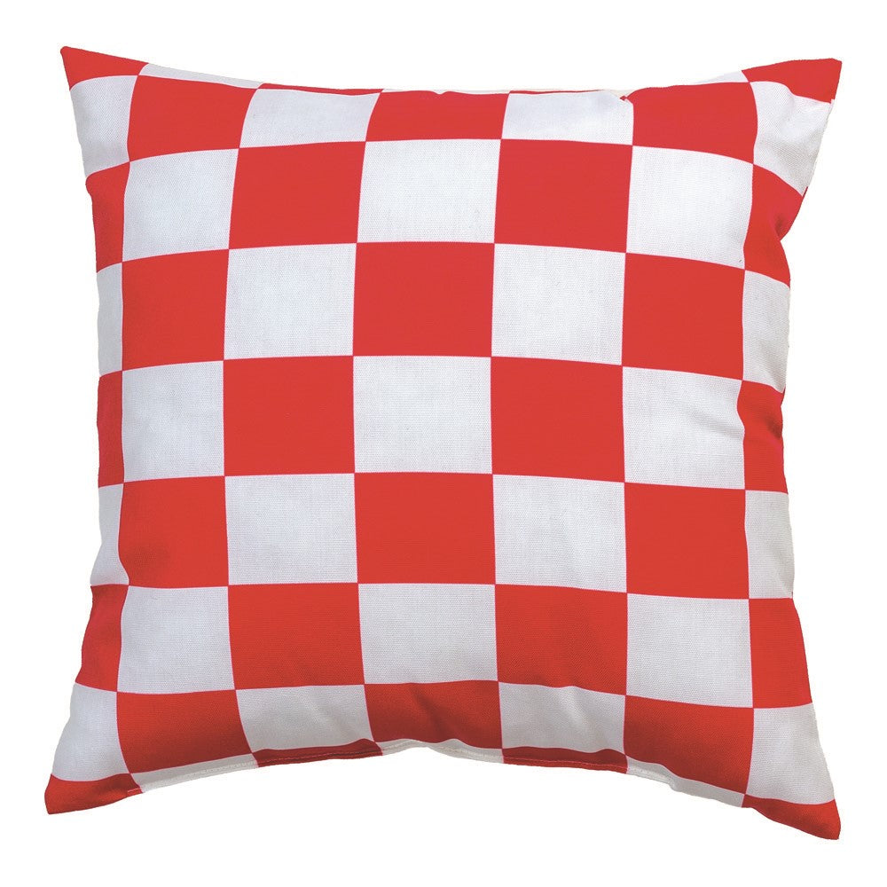Checkerboard Red Climaweave Pillow 18" Indoor/Outdoor