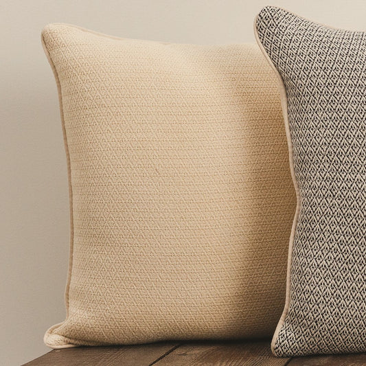 Dotted Diamond Natural Pillow 21x21 Woven Pillow