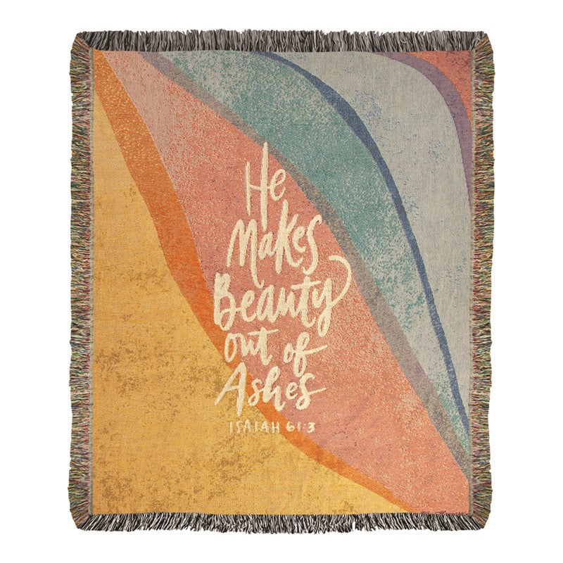 He Makes Beauty Tapestry Throw 50X60 Woven Throw
