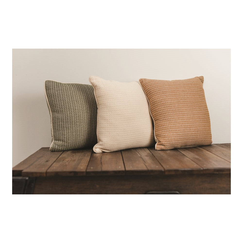 Zig Zag Bronze Pillow 21x21 Woven Pillow