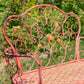 Esme Iron Garden Bench with Heart Designs in Pink