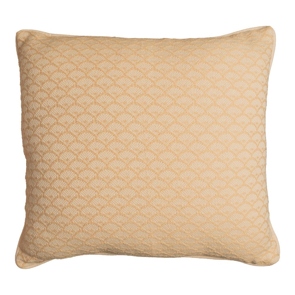 Scalloped Tan Pillow 21x21 Woven Pillow