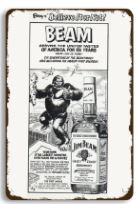 King Kong & Jim Beam - 8"x11" - Tin Sign