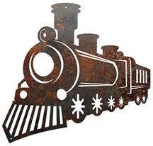 Rustic Metal Angle Train Sign