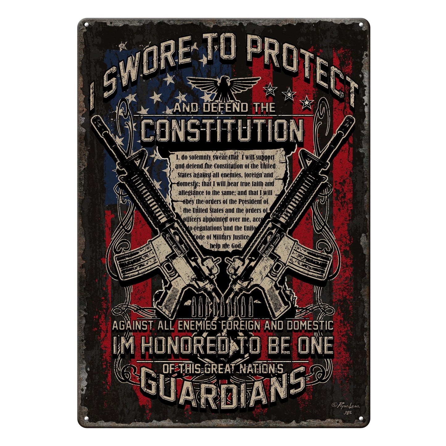 I Swore to Protect Tin Sign 12"x17"