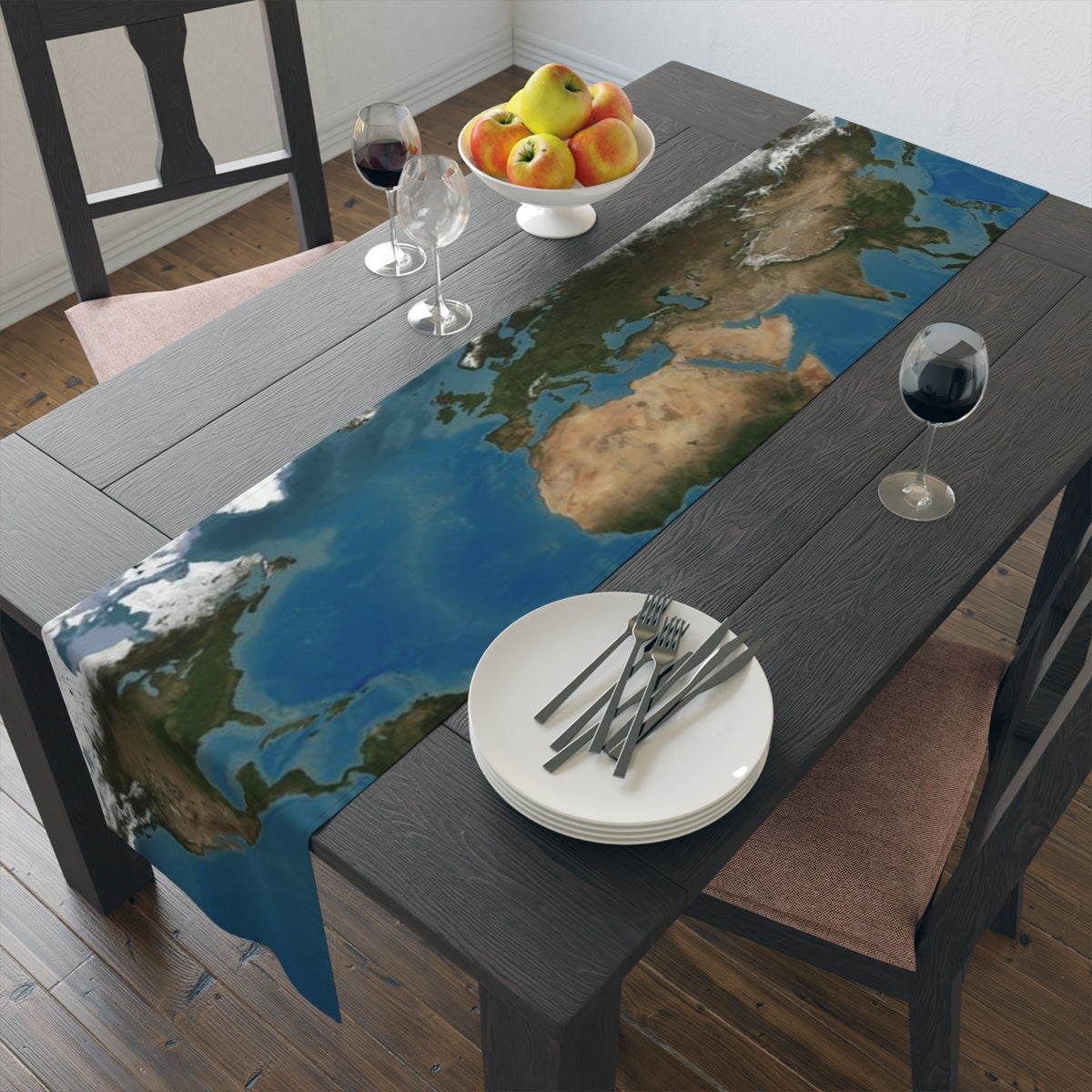 Flat Earth Table Runner (Cotton, Poly)