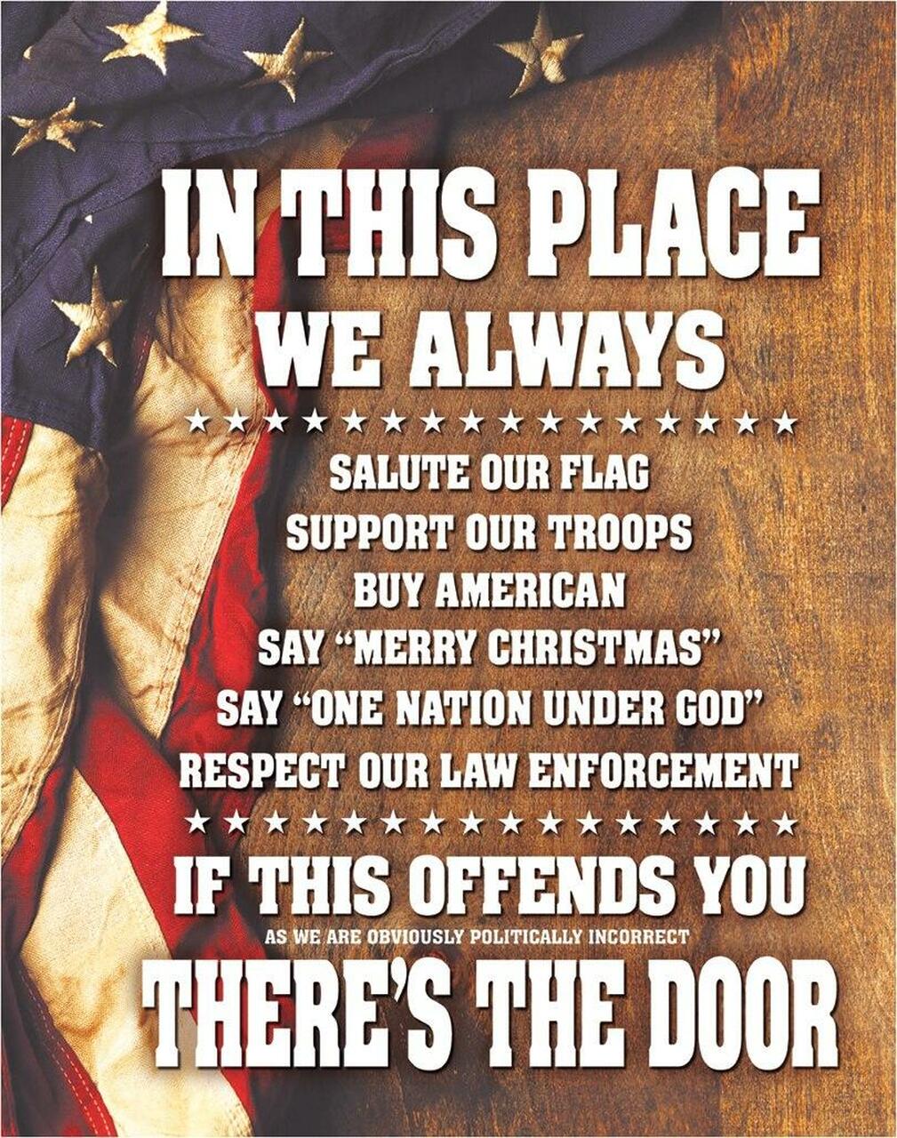If This Offends You, There's the Door - 12.5"Wx16"H - Tin Sign