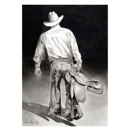 Cowboy - End of the Day - Canvas Print 12x16