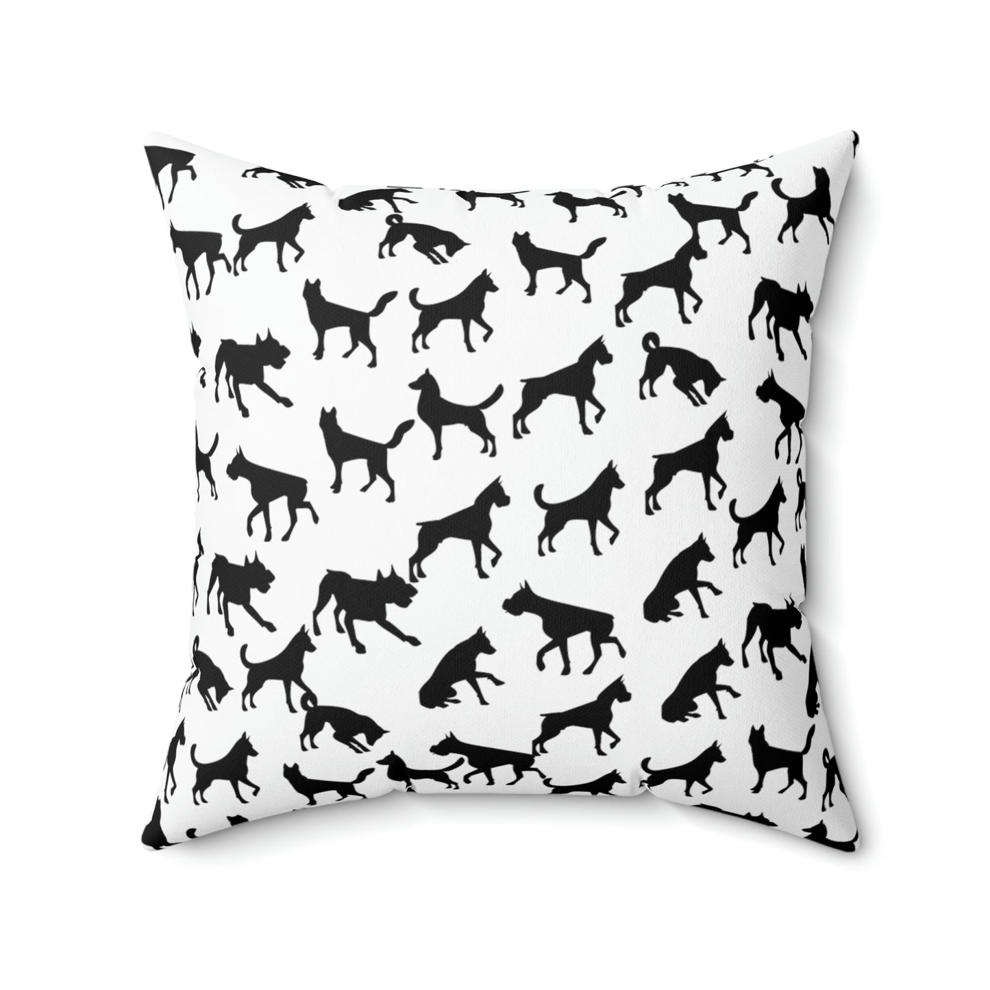 Black Dog AOP Spun Polyester Square Pillow