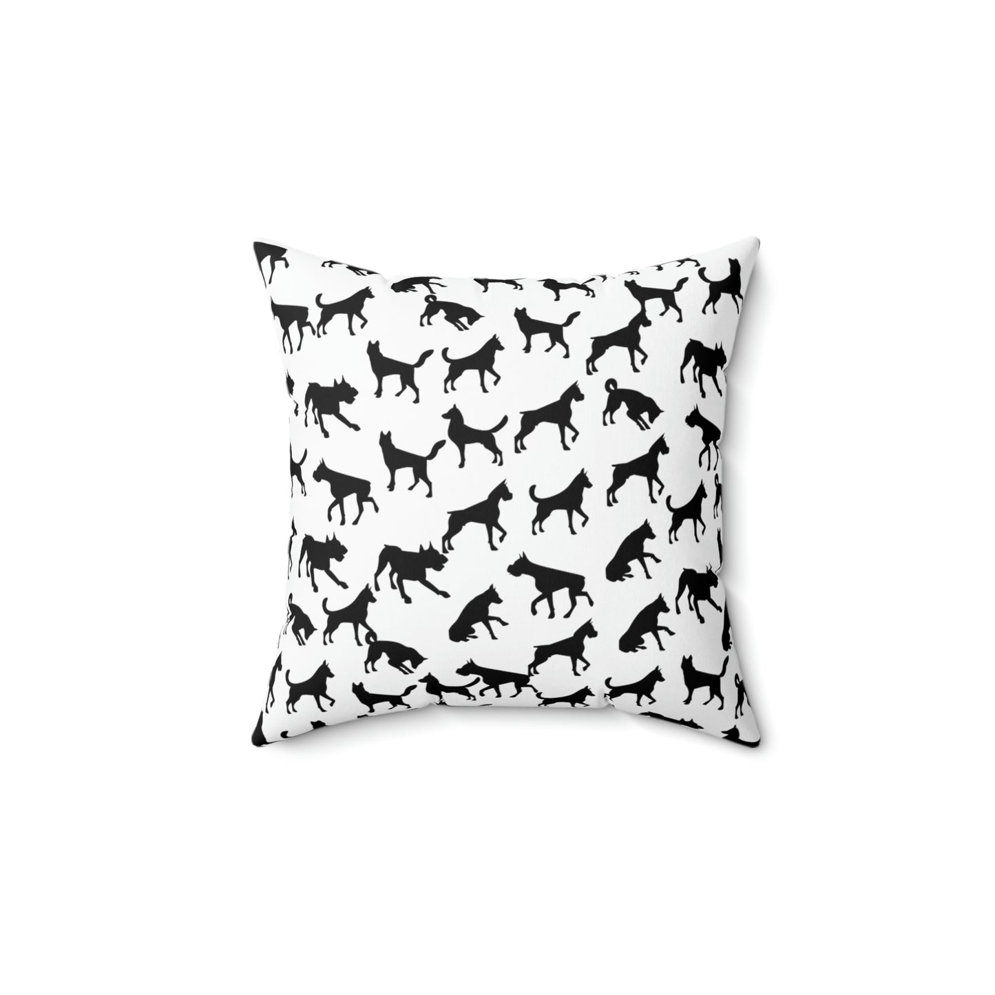 Black Dog AOP Spun Polyester Square Pillow