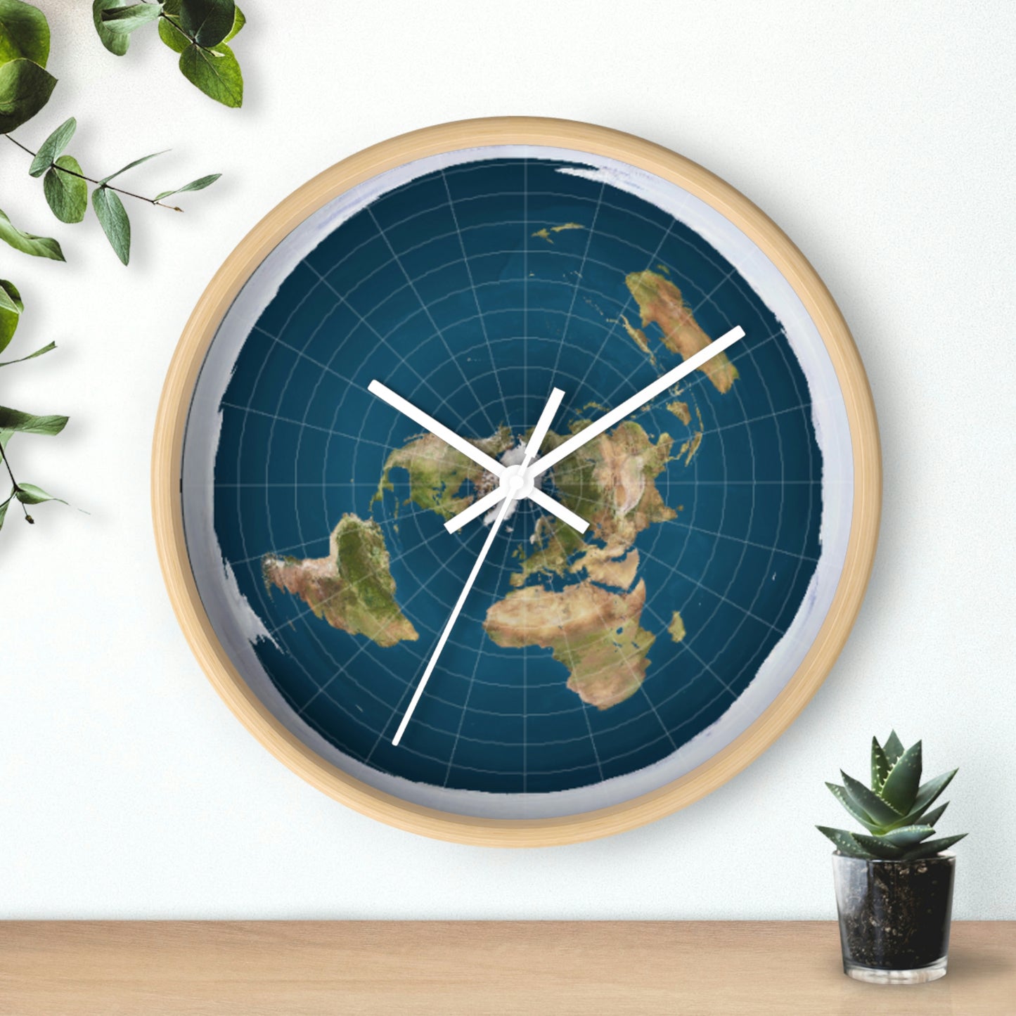 Flat Earth 10 inch Wall clock