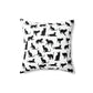 Black Cat AOP Spun Polyester Square Pillow