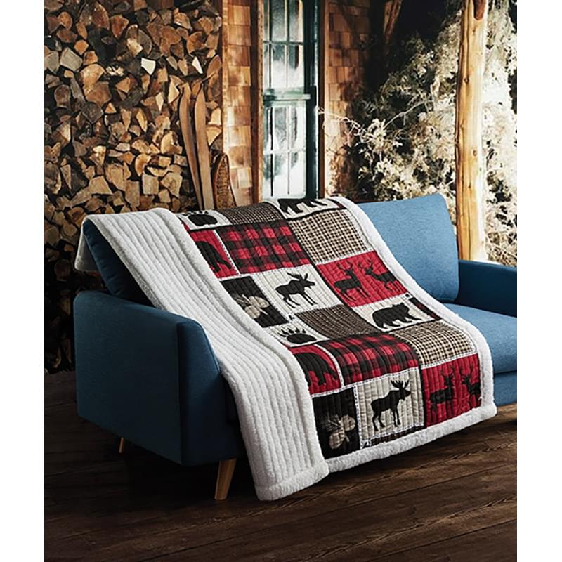 Lodge Life - Quilted Fleece Throw 50x60"