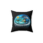 Flat Earth Spun Polyester Square Pillow