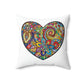 Crackle Heart Spun Polyester Square Pillow