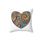 Crackle Heart Spun Polyester Square Pillow