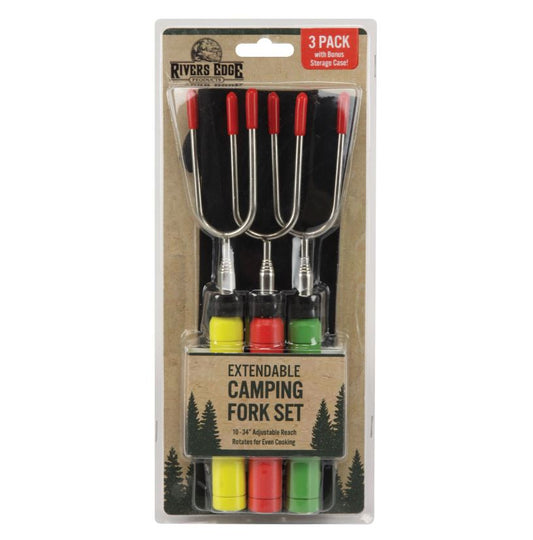 Rotating Camping Fork - 3-Pack with Storage Case
