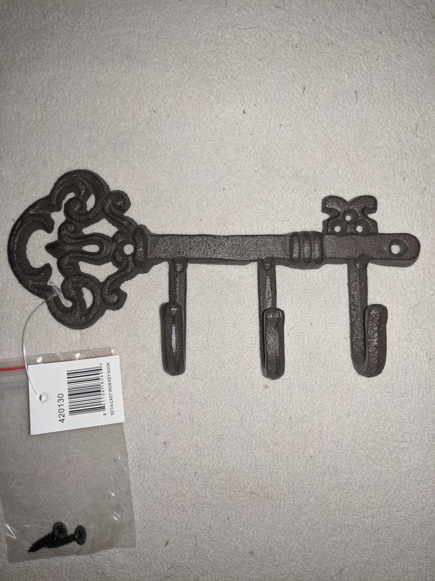 Skeleton Key Hook - Cast Iron 7.5"