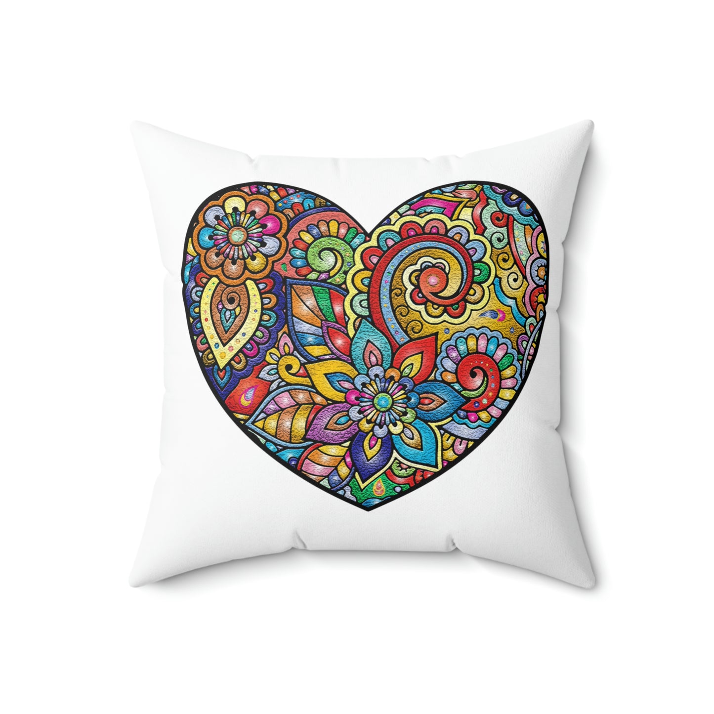 Crackle Heart Spun Polyester Square Pillow