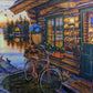 Bike Cabin Tempered Glass Cutting Board