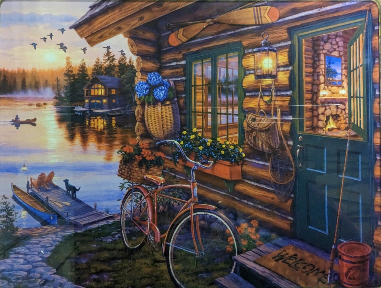 Bike Cabin Tempered Glass Cutting Board