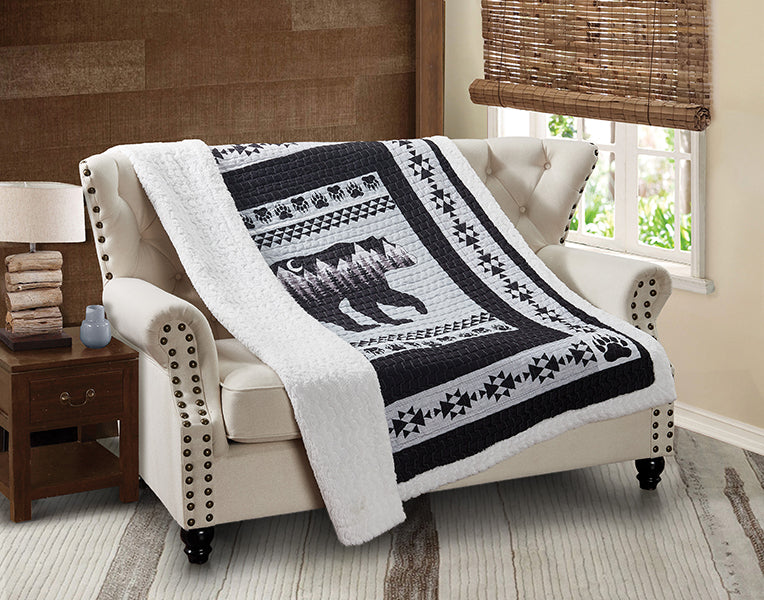 Moon Bear - Quilted Fleece Throw 50x60"