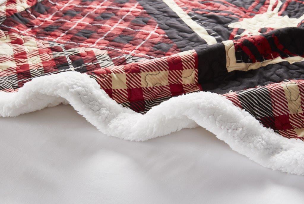 Diamond Bear - Quilted Fleece Lined Throw - 50x60"
