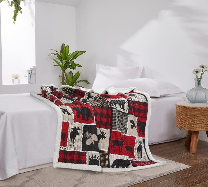 Lodge Life - Quilted Fleece Throw 50x60"