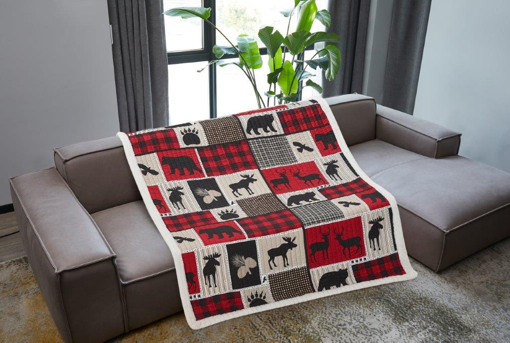 Lodge Life - Quilted Fleece Throw 50x60"