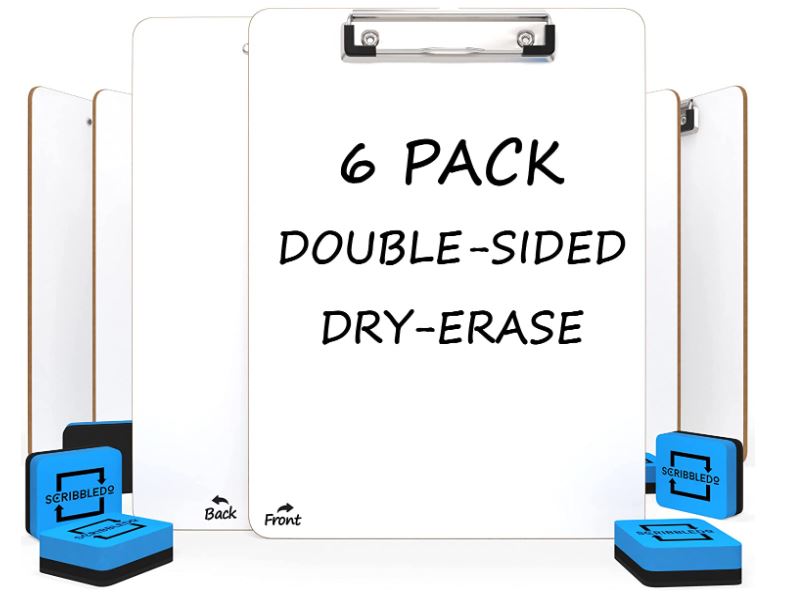 Dry Erase Clipboards Pack of 6