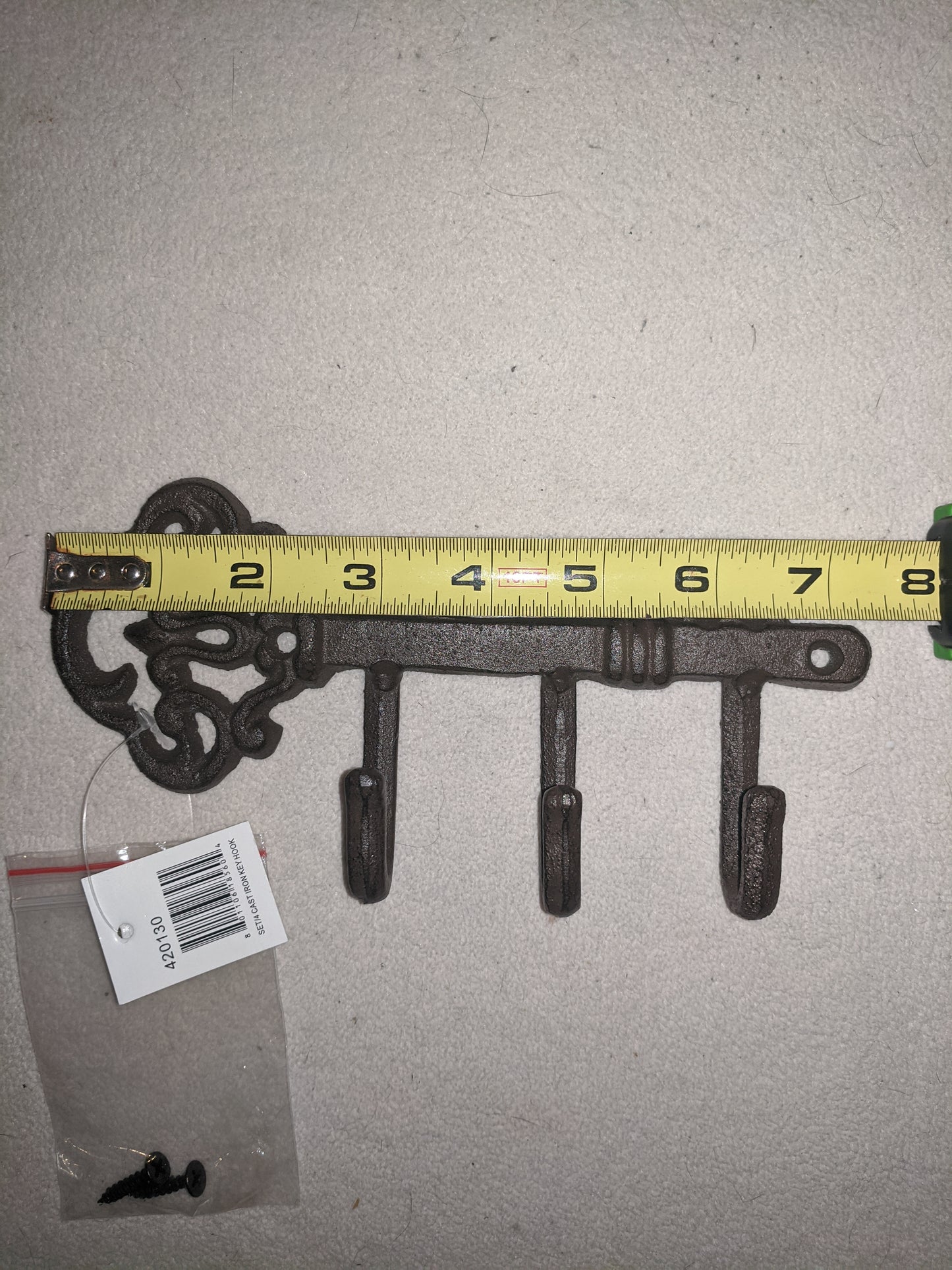 Skeleton Key Hook - Cast Iron 7.5"