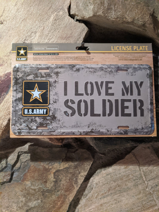 US Army I Love My Soldier License Plate 12"x6"