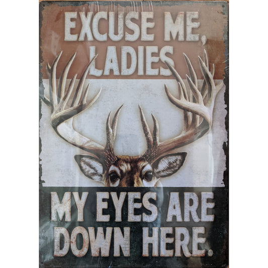 Excuse me Ladies 12"x17" Tin Sign