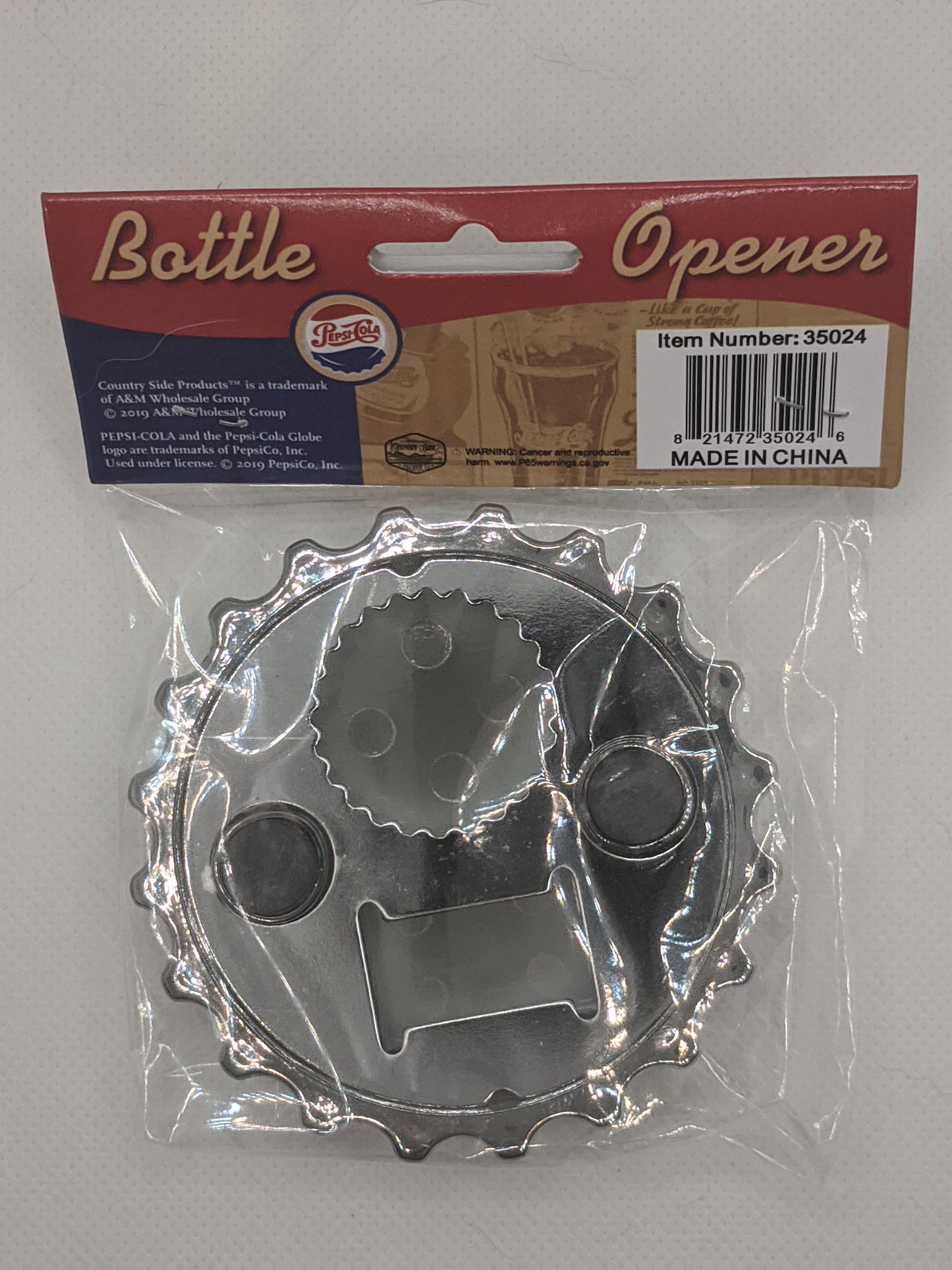 Pepsi Magnetic Bottle Opener - 3.5" Diameter