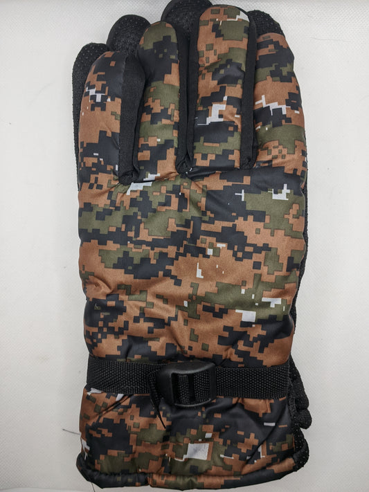 Mens Large Winter Gloves - Water Resistant - Camo