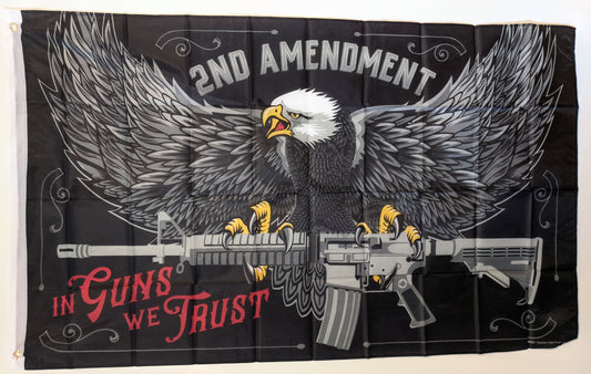 2nd Amendment In Guns We Trust 3'x5' Flag with Grommets