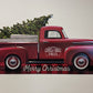 Red Truck - Christmas Tin Sign 22"x12"