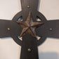 Wood & Metal Cross with Star