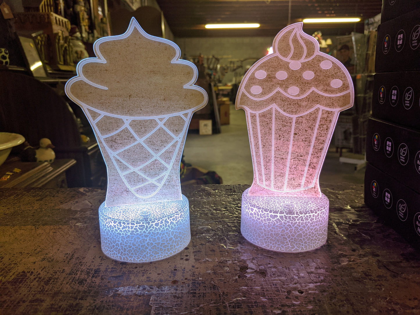 Color Changing 3D LED Ice Cream Lights - Set of 2