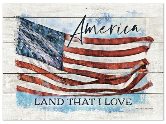 America Land that I Love 12x17" Tin Sign